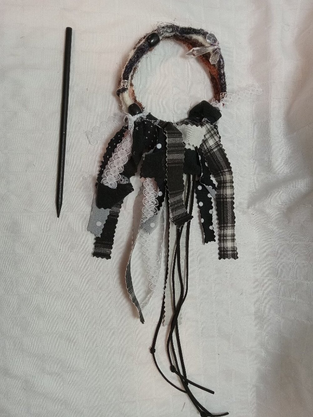 One of a kind round dreads /hair wrap made of synthetic dreads & pic